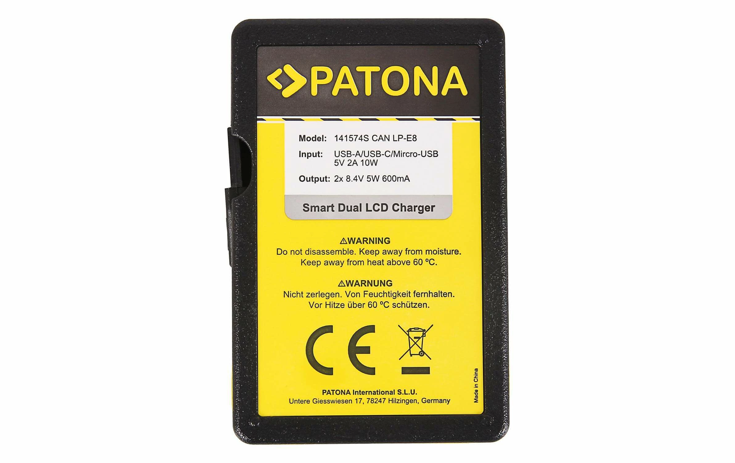 Vente flash ✔️ Patona Chargeur Smart Dual LCD USB Canon LP-E8 - Accus ⋅ Chargeurs 🥰 3 Vente flash ✔️ Patona Chargeur Smart Dual LCD USB Canon LP-E8 - Accus ⋅ Chargeurs 🥰 – Image 3
