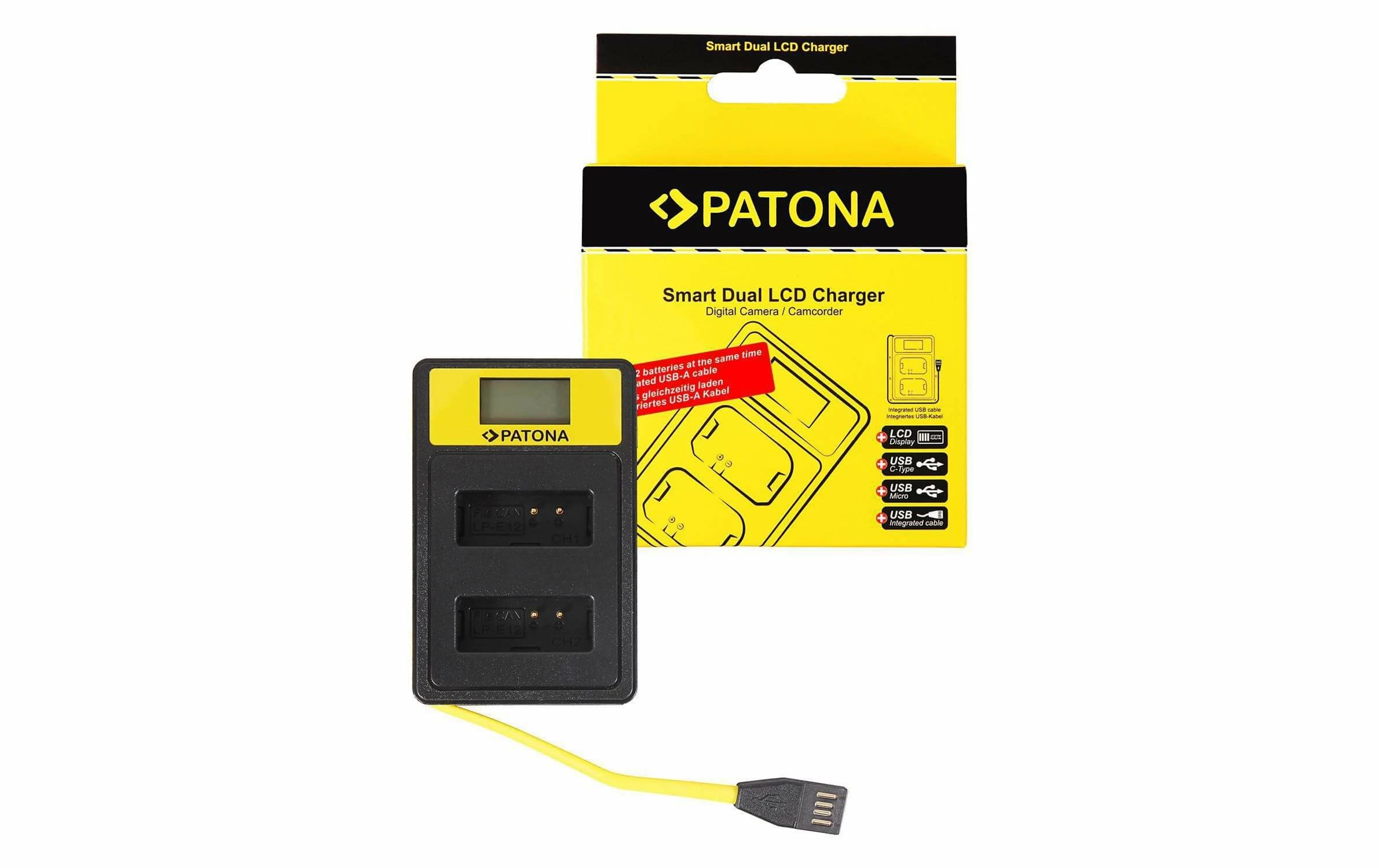 Acheter 🌟 Patona Chargeur Smart Dual LCD USB Canon LP-E12 - Accus ⋅ Chargeurs 🛒 1 Acheter 🌟 Patona Chargeur Smart Dual LCD USB Canon LP-E12 - Accus ⋅ Chargeurs 🛒