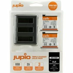 Bon marché 👏 Jupio Batterie Pour Caméra Vidéo Value 2x DJI OSMO A + Trip Engin - Accus ⋅ Chargeurs 🎉